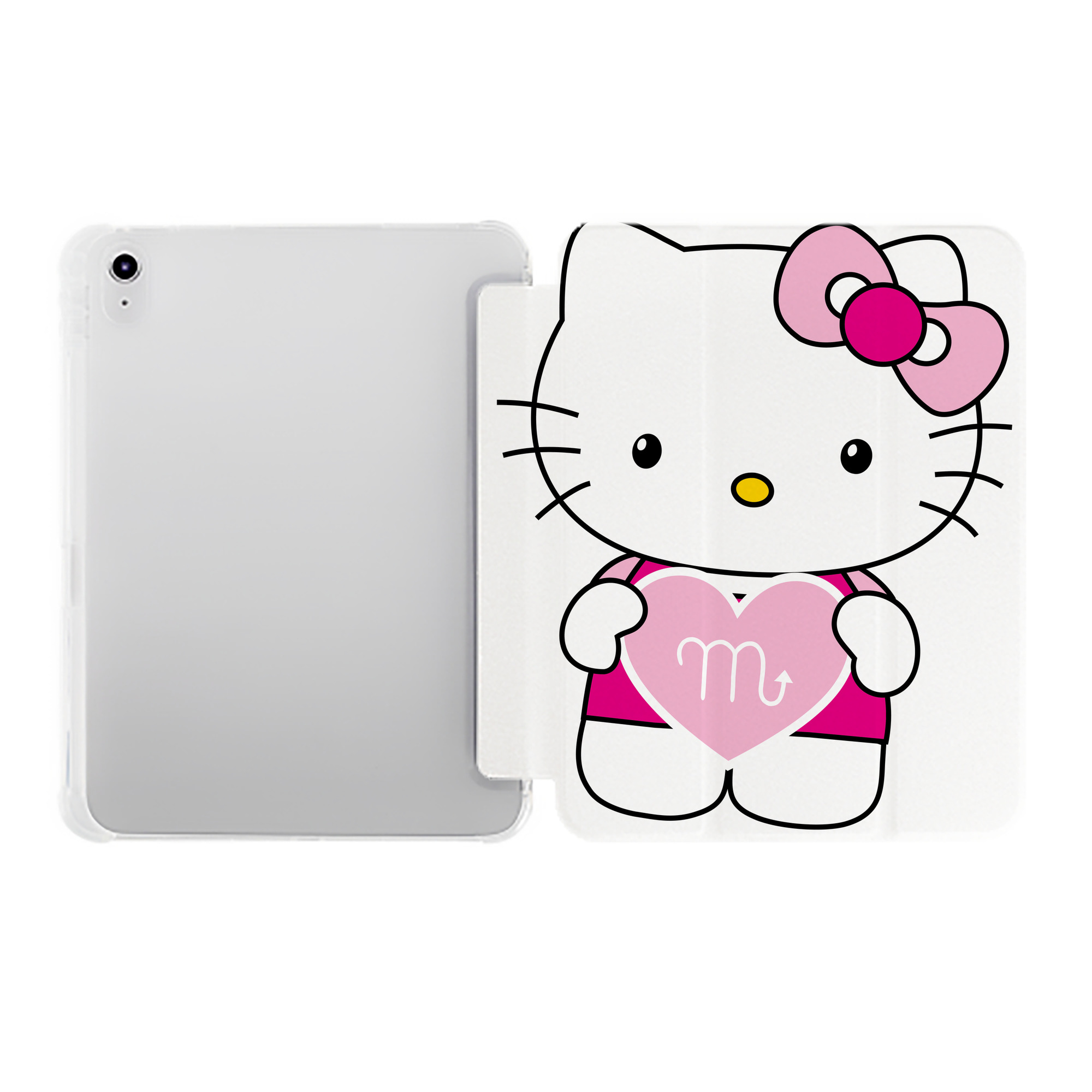 （画像用） Hello Kitty ハローキティ IPad ケース ペン収納付き 三つ折りスタンド PUレザー×シリコン 対応機種9.5/10.5/10.9インチ